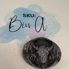 VTG 1992 Siskiyou Belt Buckle Mens Silver Steer Skull Buffalo USA Made M-8