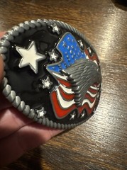 Bald Eagle Motorcycle Belt Buckle Cowboy Rodeo Collector American USA Patriot