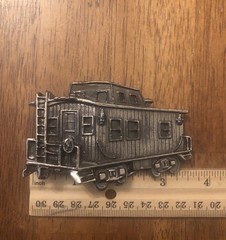 Train Car Caboose Belt Buckle Great American Buckle Co.Pewter 1979 Ltd Ed USA