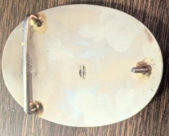 Vintage Abalone Shell MEXICO Belt Buckle Mother of Pearl Alpaca Silver