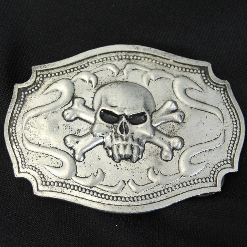 Vampire Skull and Crossbones Corba Belt Buckle Monster Buckles Mobtown Chicago