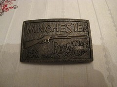 Winchester Repeating Arms New Haven Conn Gun Manufacture Brass Belt Buckle