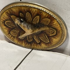 Vintage Rattlesnake Head Oval Belt Buckle Rare. Very Nice Made In The USA