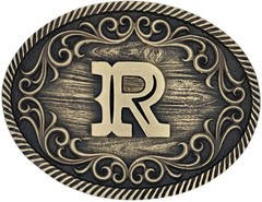 Montana Silversmiths Filigree Initial Attitude Belt Buckle