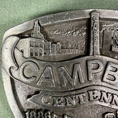 Campbell Nebraska Centennial Belt Buckle 1886–1986 Ltd Ed 200/500 Vintage