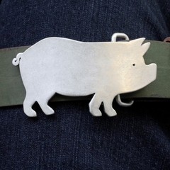 Pig Belt Buckle Vintage Style – Funny Animal Buckle for Farm Fans