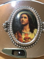 SILVER TONE MADE IS USA JESUS BELT BUCKLE 4&Prime; X 2.75&Prime;