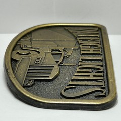 Vintage Raleigh Lights Semi Truck Belt Buckle Metal Antique Western Trucker