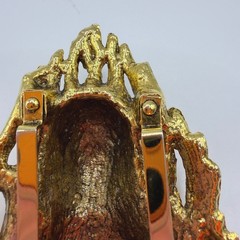 Vintage Lion Head Belt Buckle Gold Tone Statement Animal Regency Metallic 4×3
