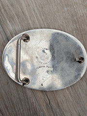 Vintage 1980 R&B German Silver Belt Buckle Tool Pusher Oil Derrick Handcrafted