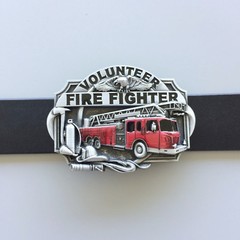 Vintage Style Enamel Volunteer Firefighter Belt Buckle also Stock in US