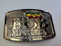 BOB MARLEY Jamaican Singer Rastafarian Flag Music Reggae 2006 Belt Buckle