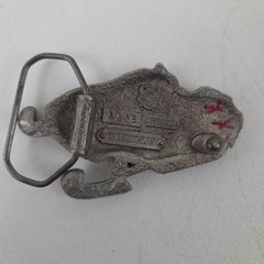 Vintage Gap Belt Buckle Mens Silver Solid Fine Pewter 1996 Western Snowmobile