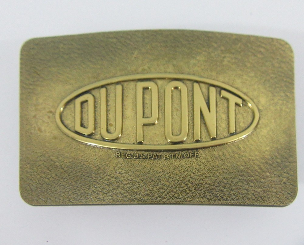 Vintage 1960&rsquo;s DuPont Solid Brass Metal Belt Buckle – Western Style