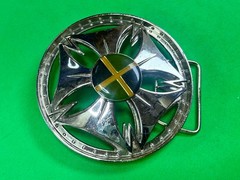 Jamaica Jamaican Flag Spinner Wheel Rim Round Moving NOS Belt Buckle