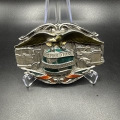 1988 Bergamot Brass Works I&rsquo;m Proud to be an American Trucker Belt Buckle USA