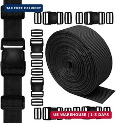 2&Prime; Heavy-Duty Buckle & Straps Set: 6-Pack Side Release Plastic Buckles+11 Yards
