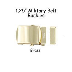 3 Military Belt Buckles and End Tips for 1.25 Inch (32 mm) Canvas Webbing Belts