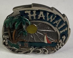 Vintage 1981 Great American Belt Co. “Hawaii #149” 3D Multi-Color Belt Buckle