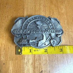 Vintage 1988 Siskiyou Vietnam Veteran The Forgotten Warrior Pewter Belt Buckle
