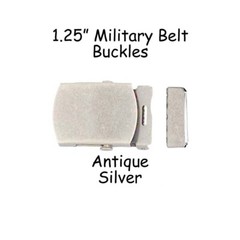 3 Military Belt Buckles and End Tips for 1.25 Inch (32 mm) Canvas Webbing Belts
