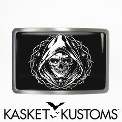 Grim Reaper Belt Buckle – Gothic Death Skeleton Handmade Belt Buckle – 1006-3