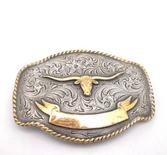 Nocona Western Longhorn Bull Belt Buckle Cowboy