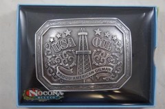 NOCONA « PROUD AMERICAN OILMAN » BELT BUCKLE USA OIL 37982