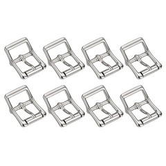 8Pcs 0.87&Prime; Single Prong Belt Buckle Square Center Bar Buckles for Belt Silver