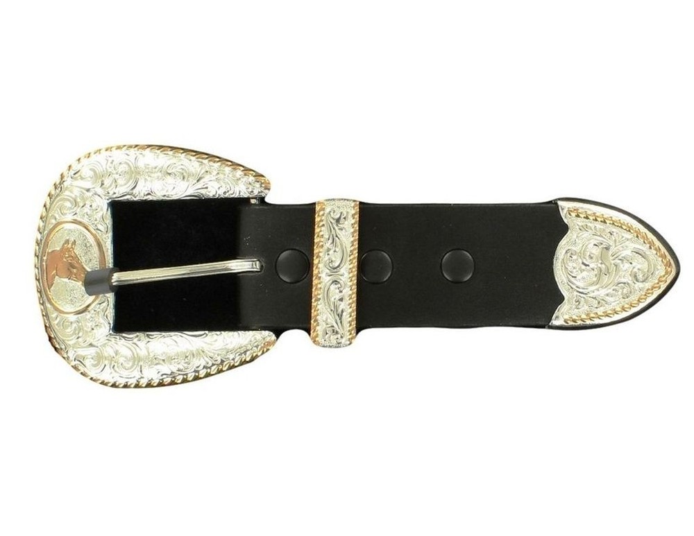 Crumrine Western Belt Buckle Quarter Horse Silver Gold C02673