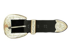 Crumrine Western Belt Buckle Quarter Horse Silver Gold C02673