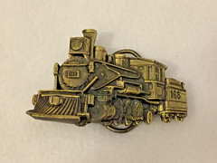Train Belt Buckle The Great American Buckle Company Locomotive 1981 Vintage