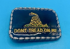 Trade Winds Gadsden Black Yellow Don&rsquo;t Tread On Me Belt Buckle bullets