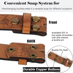 IZUS Classic Retro Belt Strap 47&Prime;Belt for 36&Prime;-40&Prime; waist, Brown-western