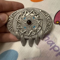 Vintage Native American Dream Catcher Turquoise Belt Buckle Bradford Exchange Lt