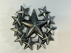 Eleven Five Pointed Star Cutout Silver Color Western Style LARGE Belt Buckle
