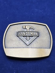 Vintage 90&rsquo;s 1996 Handyman Club Of America Life Member Hammer Logo Belt Buckle