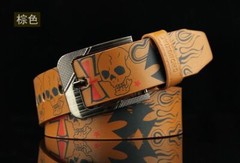 Skull Buckle Belt-Skeleton Pattern Pin Belts Punk Style Fashion Casual Waistband
