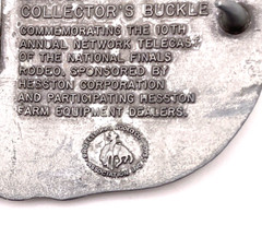 Hesston Collectors Belt Buckle 25th Anniversary National Finals Rodeo 1983