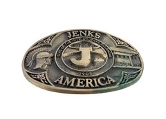 1985 Jenks America Oklahoma Chamber of Commerce Solid Brass Belt Buckle