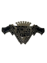 Double Pistol Crown Cadillac Mud Flap Trucker Bottle Opener Belt Buckle