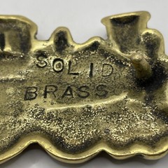 VINTAGE Solid Brass Train Belt Buckle Locomotive Engine Steam
