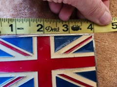 Union Jack British Flag Enamel Belt Buckle Red White Blue 4 x 3&Prime;