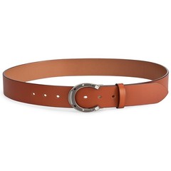 Leather Belt for Men & Women – 1.5 Inch Fit Waist 32-34, Brown-silverbuckle