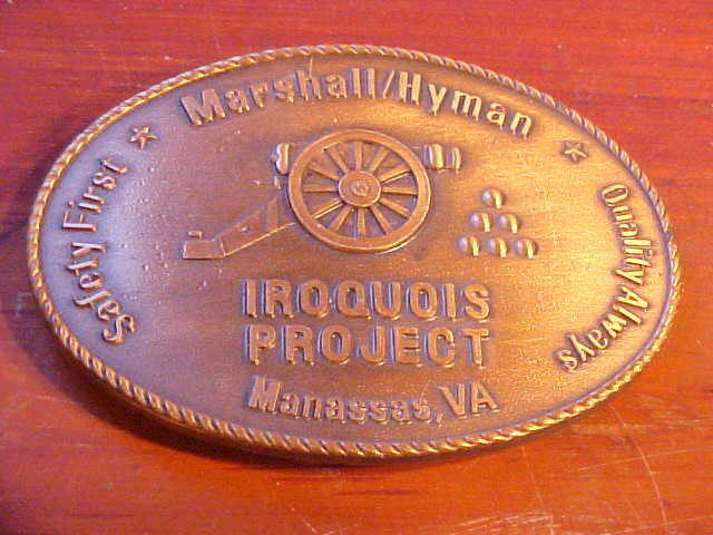 Marshall Hyman Solid Brass Belt Buckle Mens 2.5&Prime; X 3.75&Prime; Iroquois Project M680