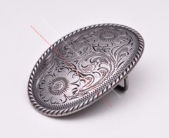 Big 51MM Vintage Silver Cowboy Floral Carved Western Belt Buckle Fit 2 » Strap