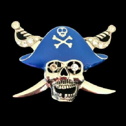 Pirate Skull Head Sword Human Skull Crossbones Belt Buckle Buckles