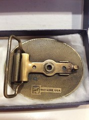 New VRA Valley Racing Association Horse Jockey Hit Line USA Brass Belt Buckle