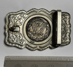 Antique 1921 Silver Morgan Dollar Coin Buckle