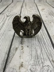 Vintage AVON Signed Pewter Tone American Eagle 1980s Belt Buckle Patriotic